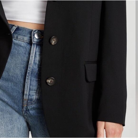 Everlane The ’80s Blazer Jacket Long Sleeve Black Women's Size 2 Oversized - Picture 7 of 11